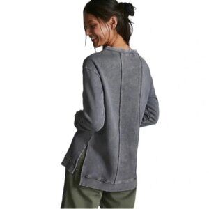 Anthropologie Pilcro Imogen Sun Washed Crewneck Sweatshirt Small Gray Casual